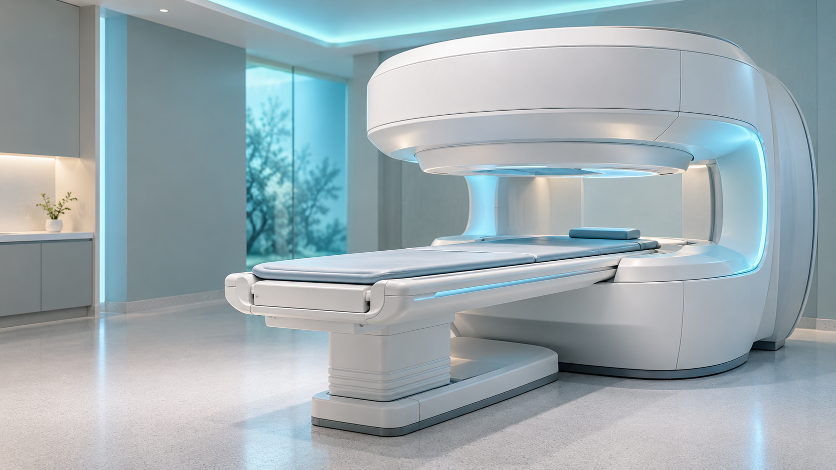 Macchinario per Risonanza Magnetica Aperta in una sala diagnostica moderna